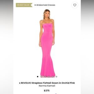 x REVOLVE Strapless Fishtail Gown in Orchid Pink
